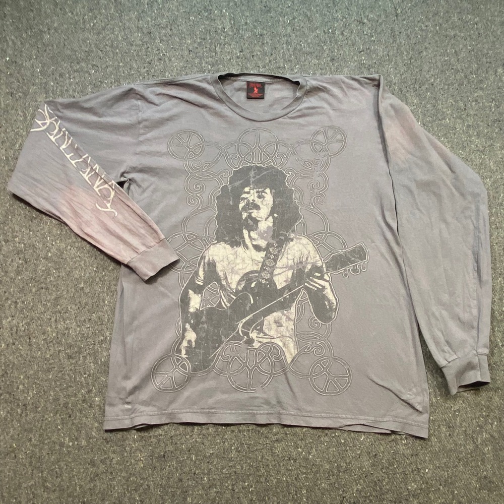 Santana Graphic TShirt Sz XL Mens Gray Rock Grunge 2006 Official Merchandise
